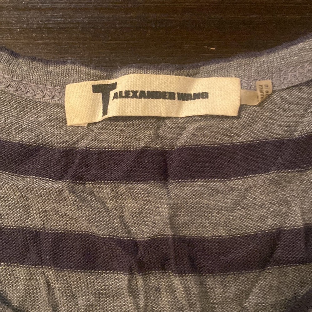 Alexander Wang Medium Gray Stripped Tee Shirt