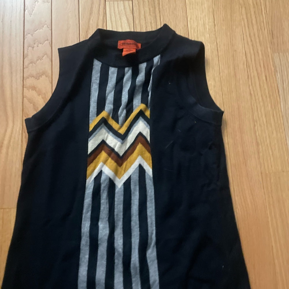 Missoni Black Tank Top With Printed Design Size XS