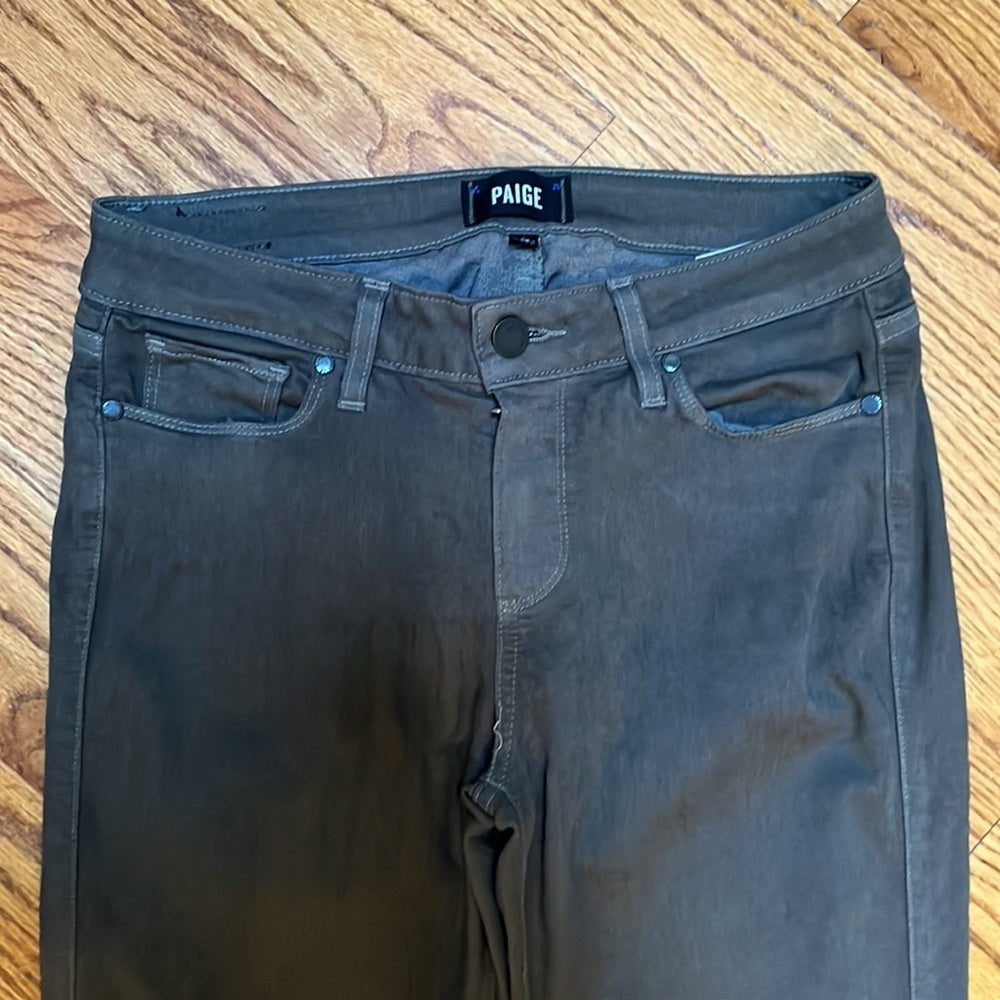 PAIGE Women’s Army Green Verdugo Ankle Jeans Size 28