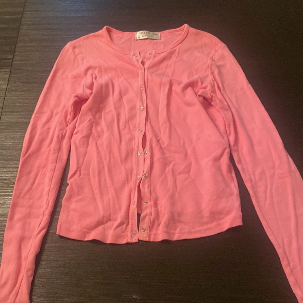 Juicy Couture Women’s Pink Medium Button Down Long Sleeve