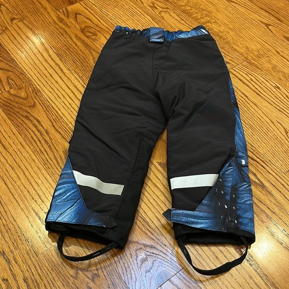 Molo Boy’s Blue and Black Ski Pants With Wing Design Size 4 104cm