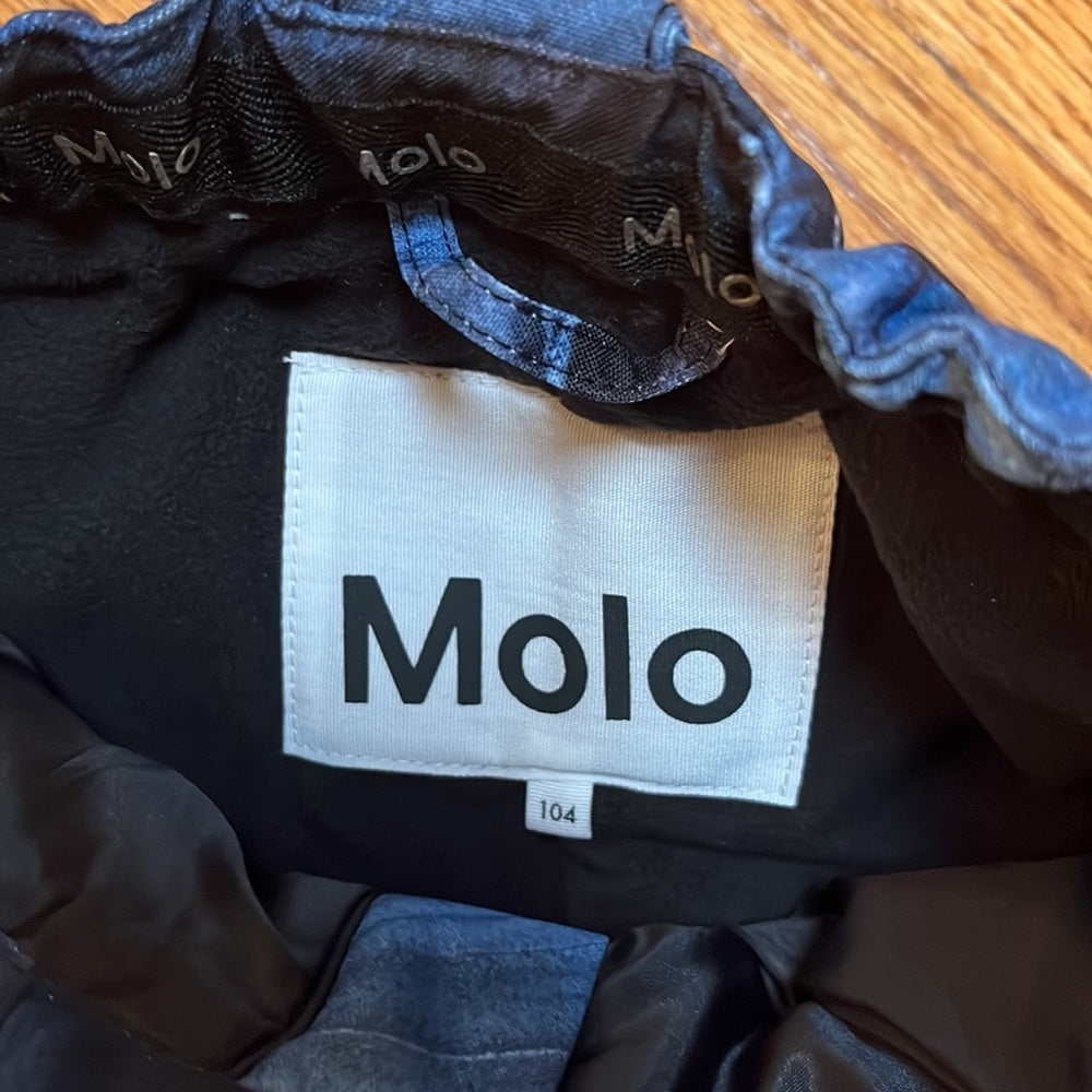Molo Boy’s Blue and Black Ski Pants With Wing Design Size 4 104cm