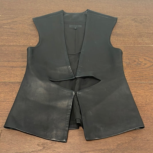 Wayne Women’s Black Leather Vest Size 4