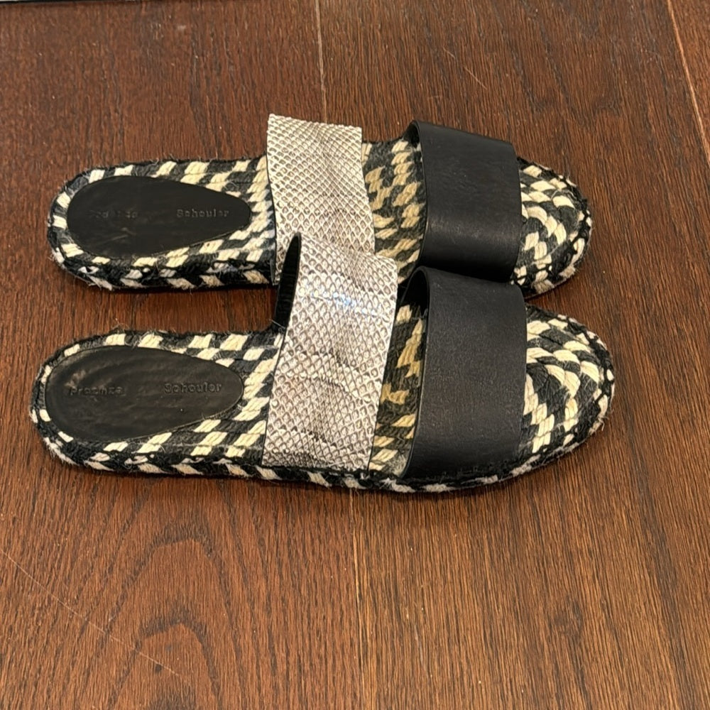 Proenza Schouler Leather Espadrilles Flat Sandals Size 8