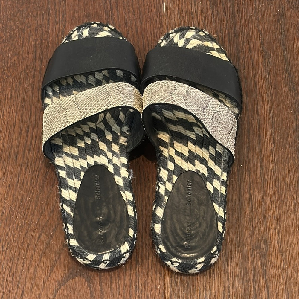 Proenza Schouler Leather Espadrilles Flat Sandals Size 8