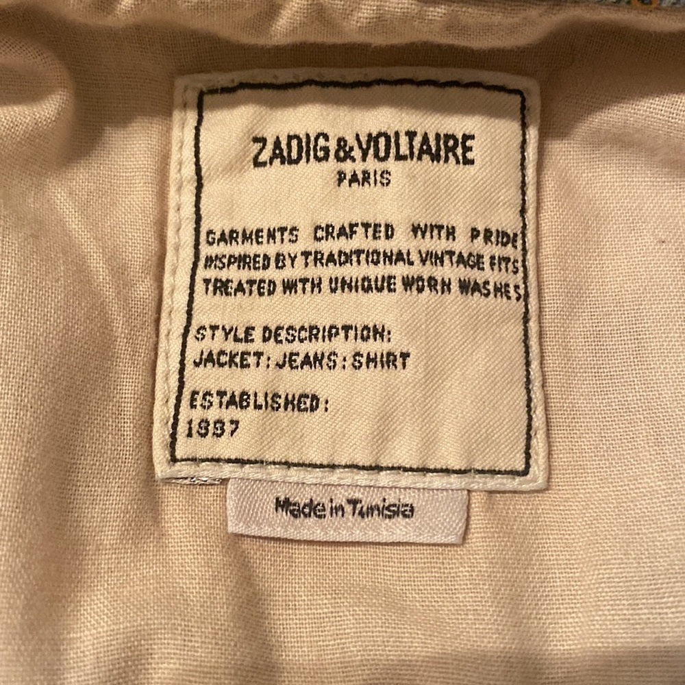 NWT Zadig & Voltaire Women’s Graphic Vest Jean Jacket
