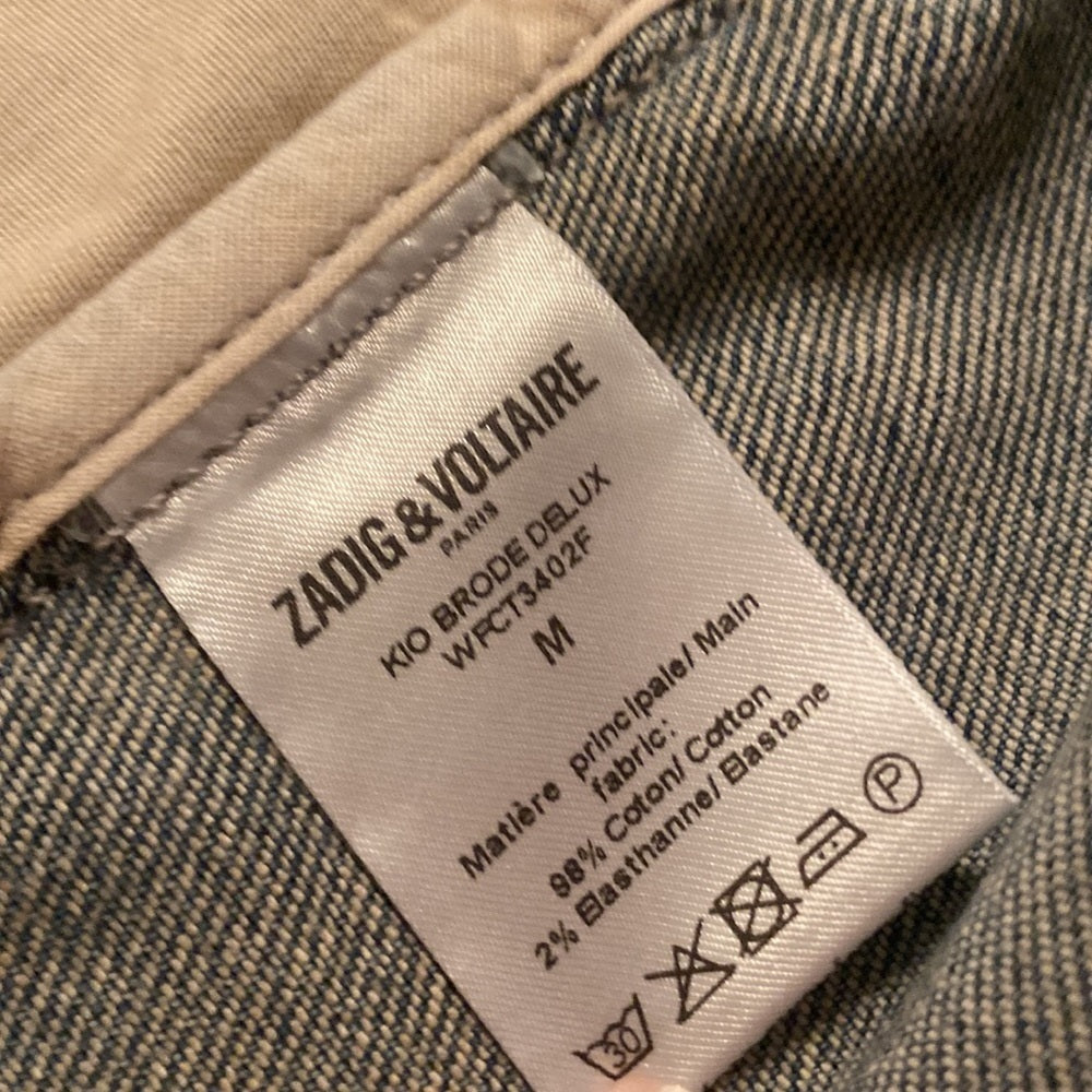NWT Zadig & Voltaire Women’s Graphic Vest Jean Jacket