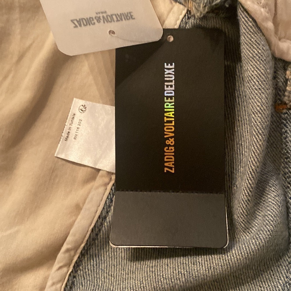 NWT Zadig & Voltaire Women’s Graphic Vest Jean Jacket