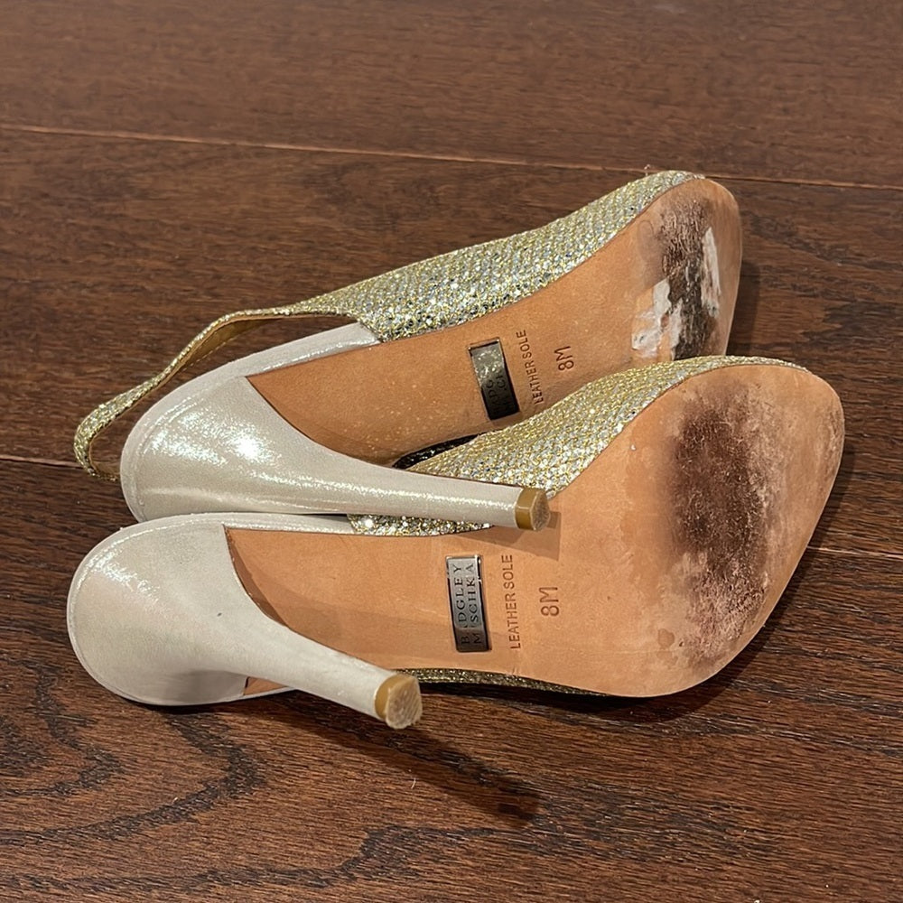 BADGLEY Mischka Rhinestone Sling Backs Size 8