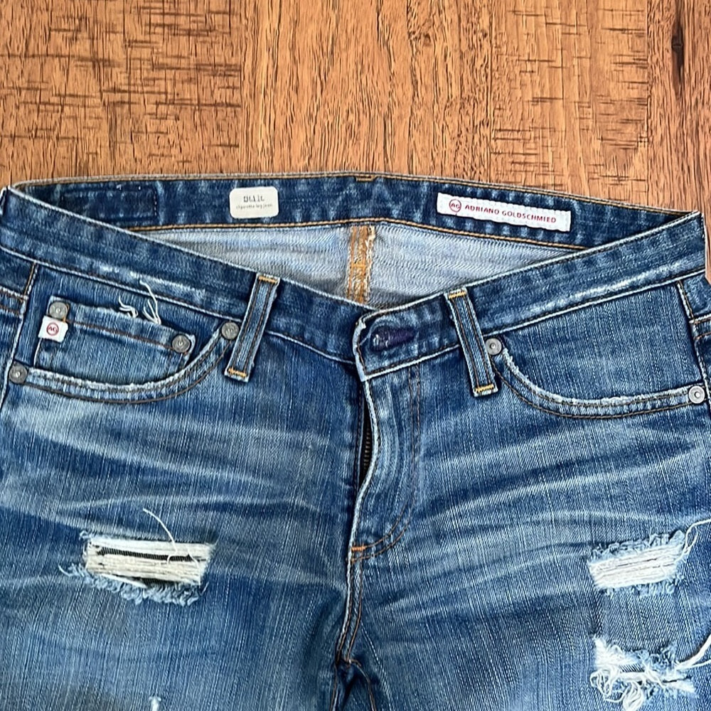 AG Woman’s Slit Cigarette Leg Jeans Size 28R