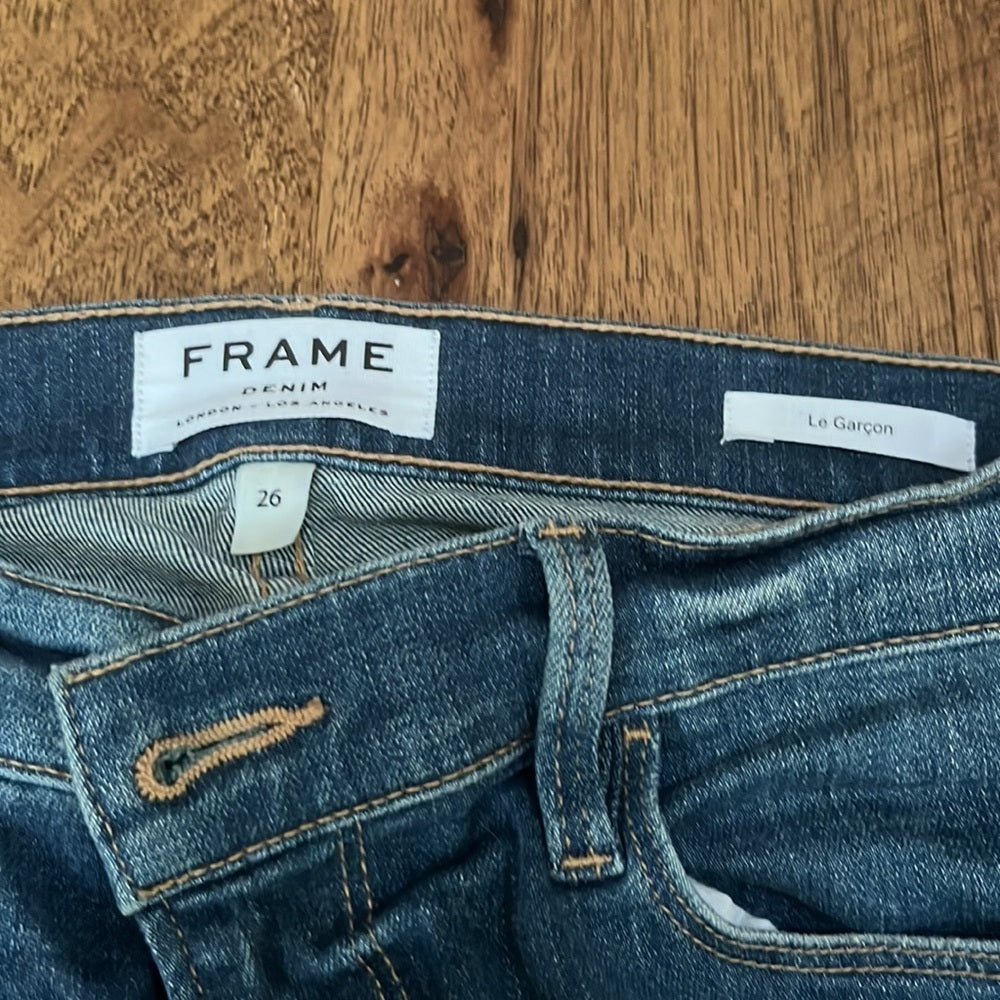 Frame Denim Woman’s Le Garçon Blue Jeans Size 26