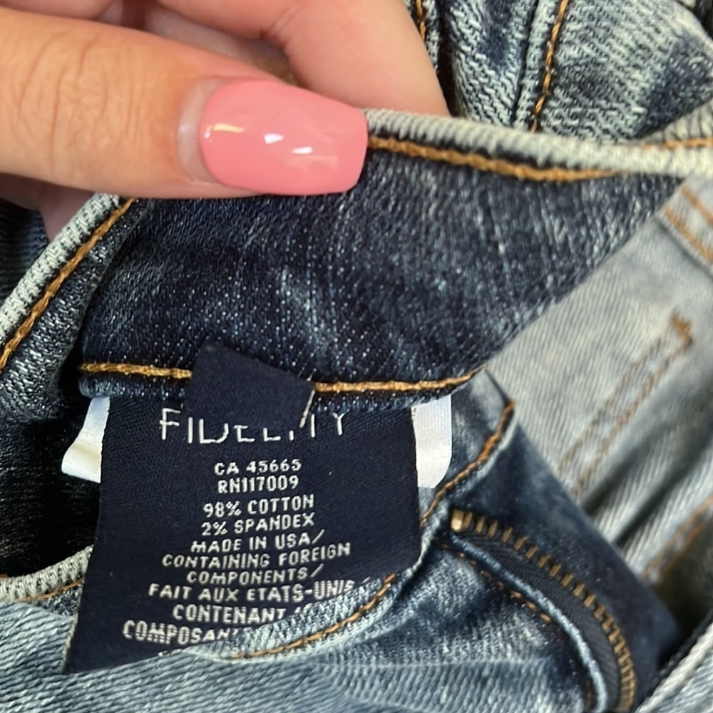 NWT Fidelity Woman’s AXL Crop Painterly Jeans Size 25
