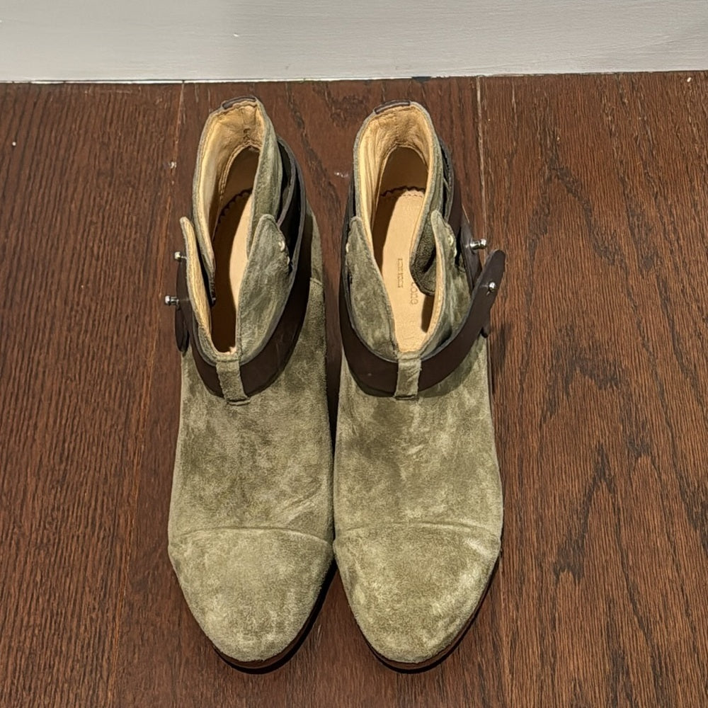 Rag & Bone Women’s Olive Green And Brown Suede Harrow Boots Size 38/8