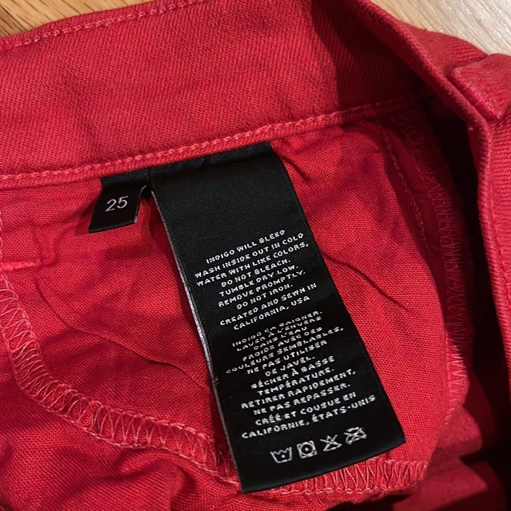 Womens J Brand Red Skinny Crop Jeans Size 25