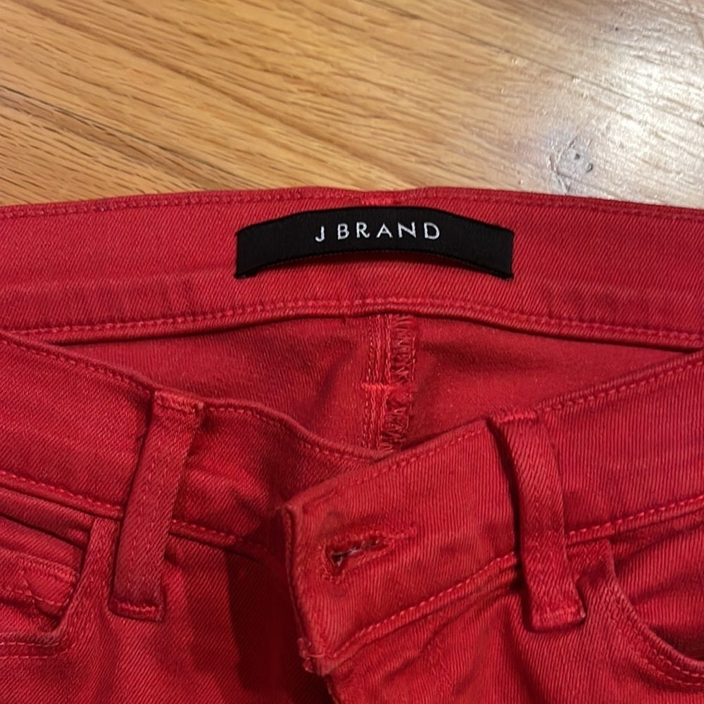 Womens J Brand Red Skinny Crop Jeans Size 25