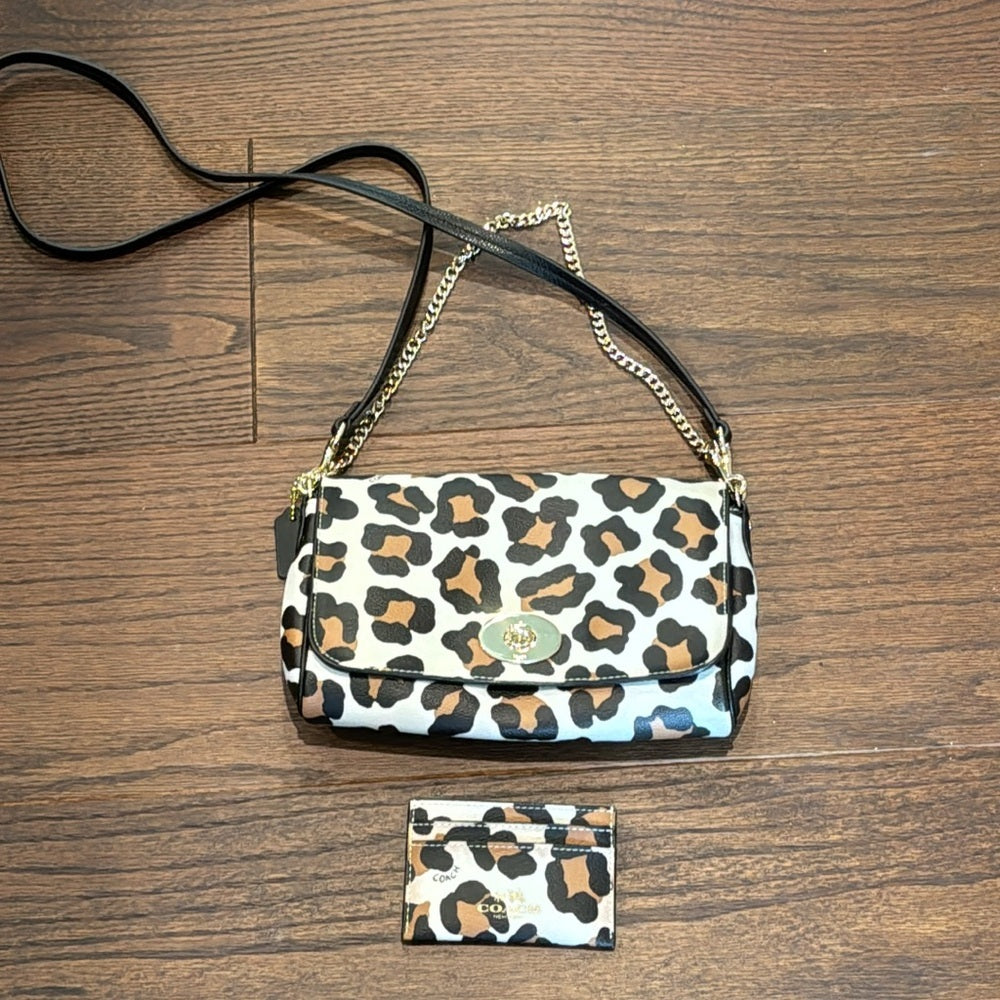 Coach Animal Print Leather Crossbody or Short Handle Bag