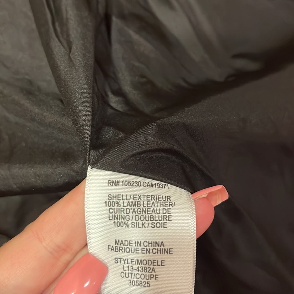 Joie Woman’s Black Leather Jacket Size S