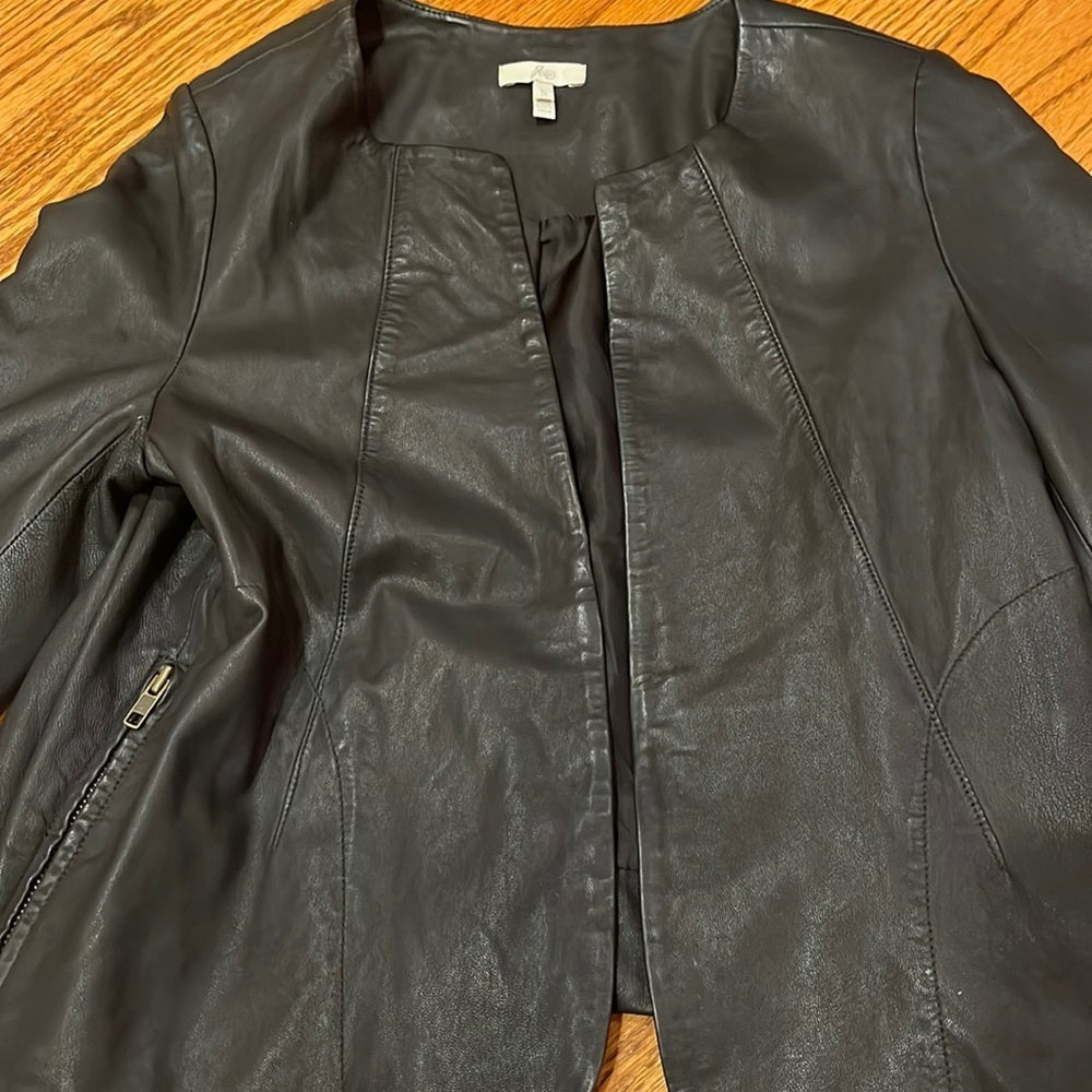 Joie Woman’s Black Leather Jacket Size S