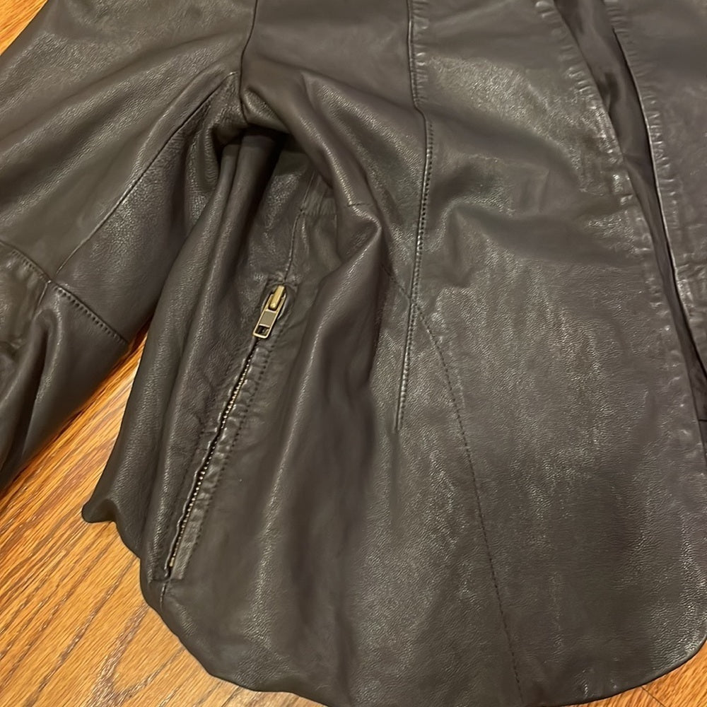 Joie Woman’s Black Leather Jacket Size S