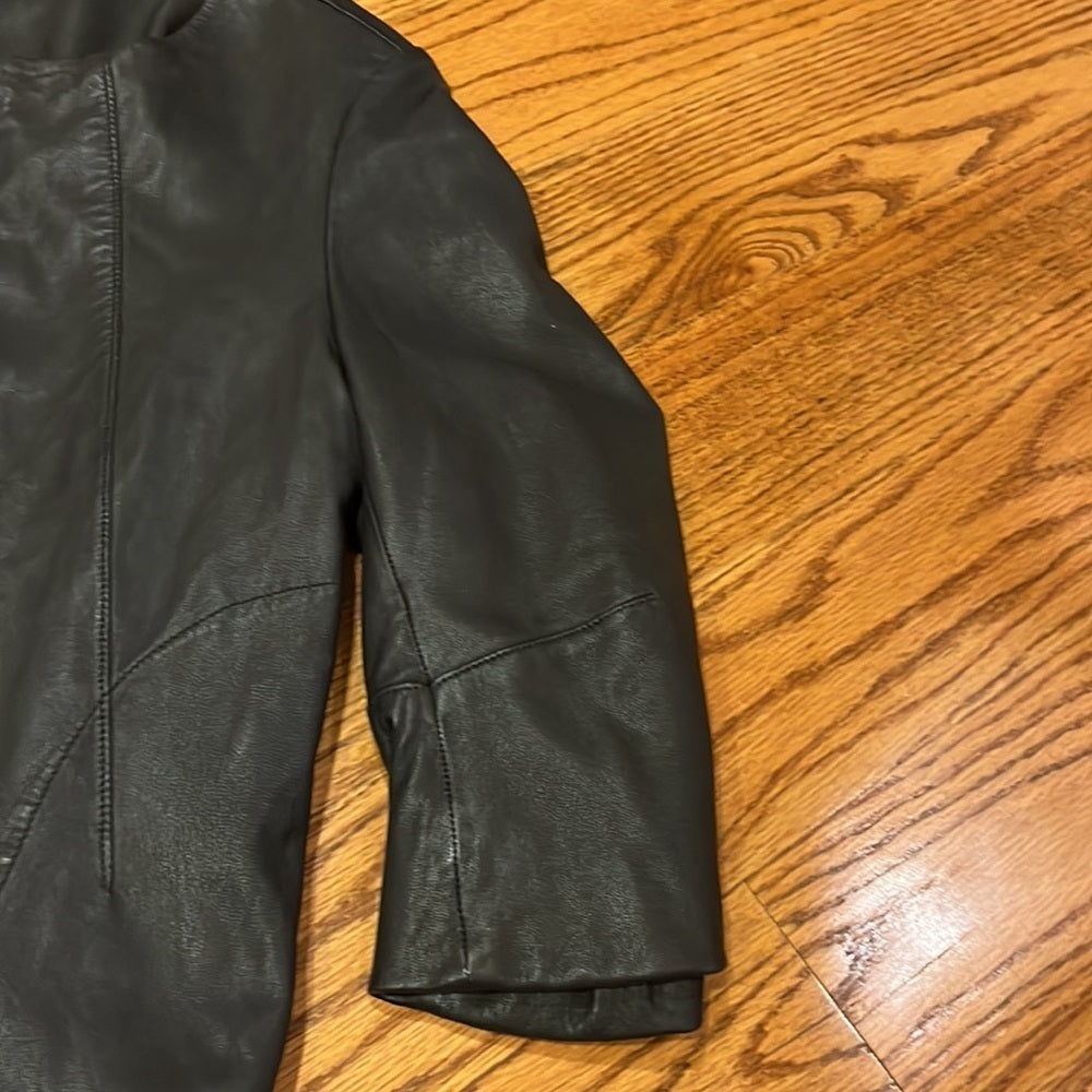 Joie Woman’s Black Leather Jacket Size S