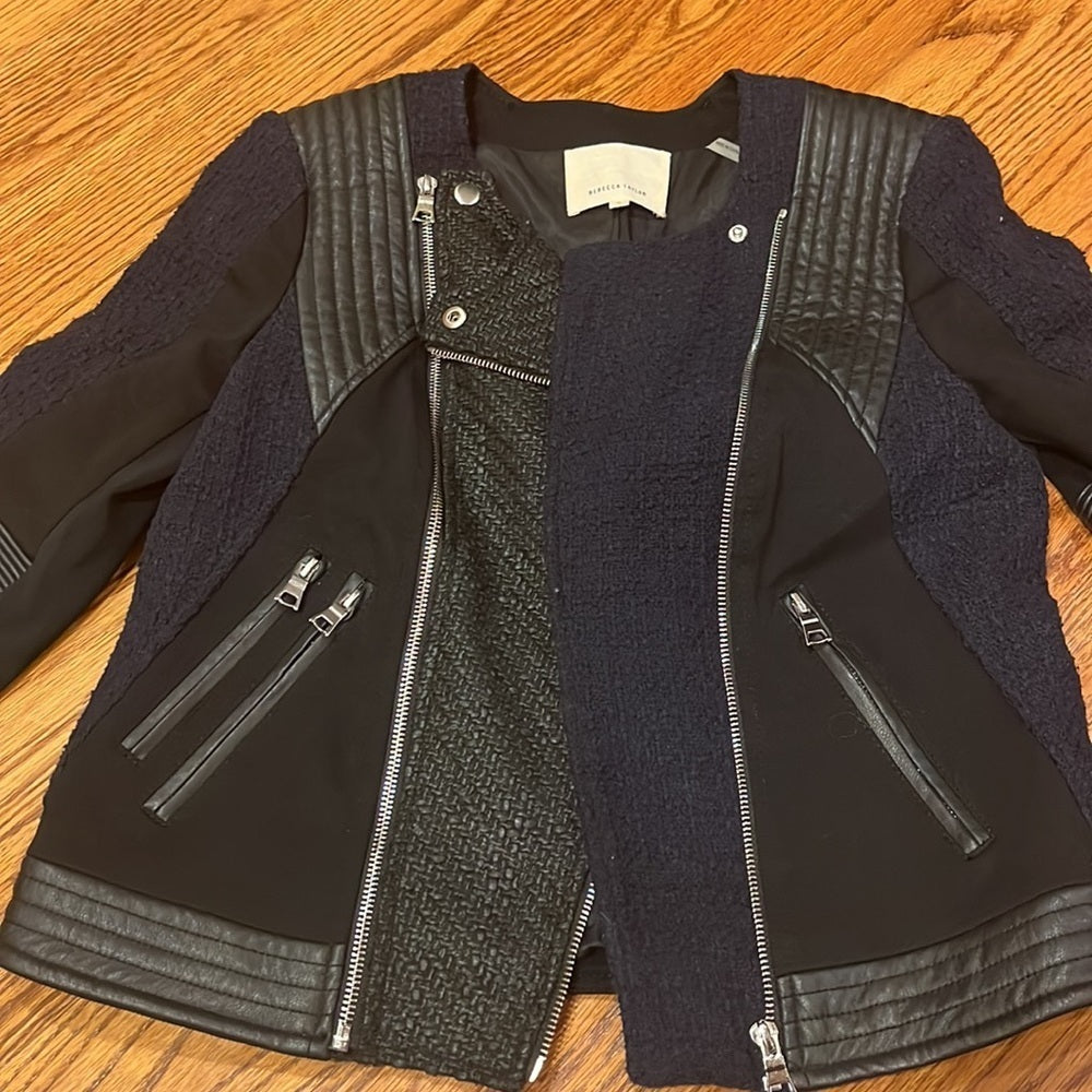 Rebecca Taylor Woman’s Navy Blue and Black Jacket Size 4
