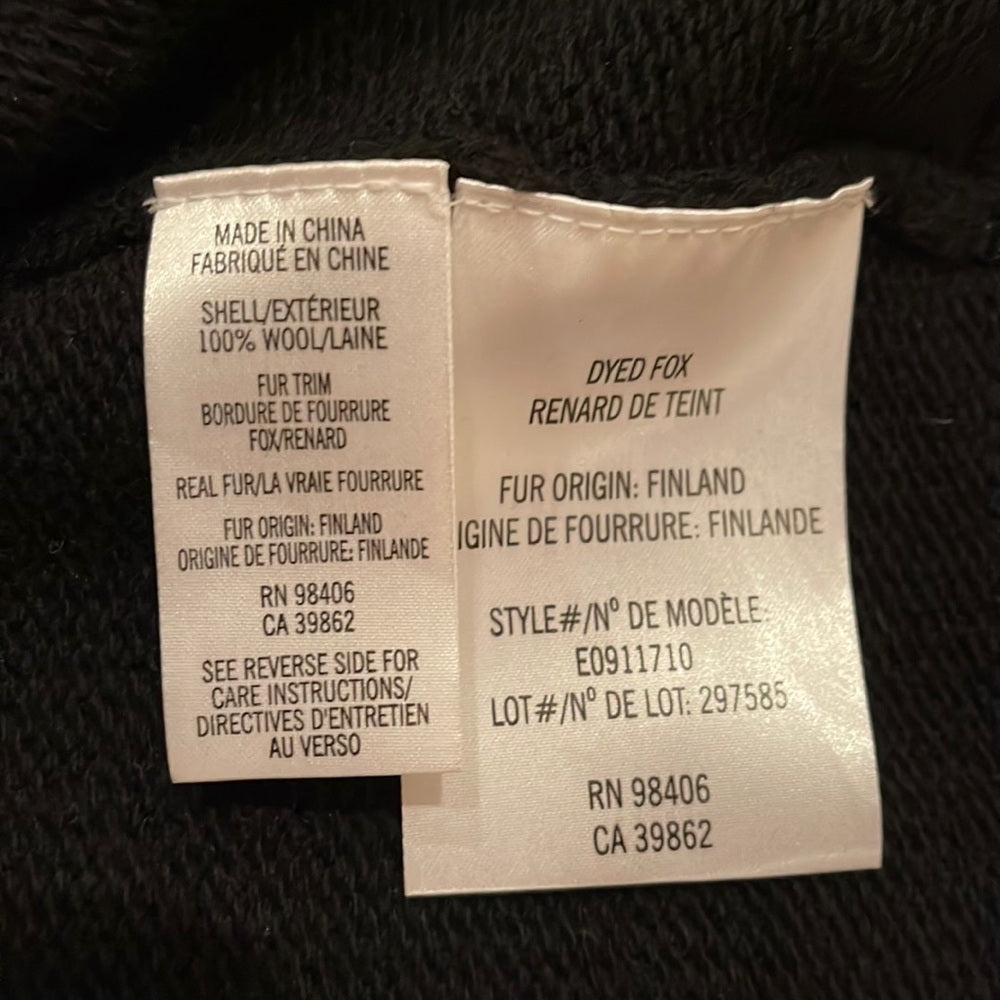 Women’s Theory Fur Trim Draped Cardigan Size TP