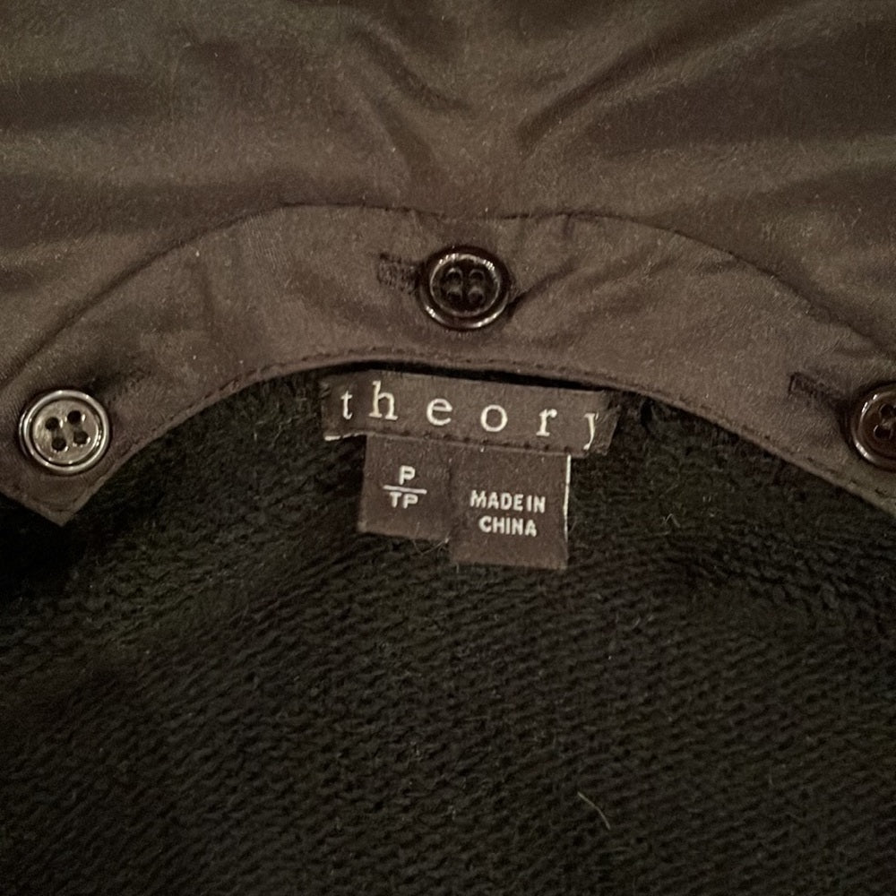 Women’s Theory Fur Trim Draped Cardigan Size TP