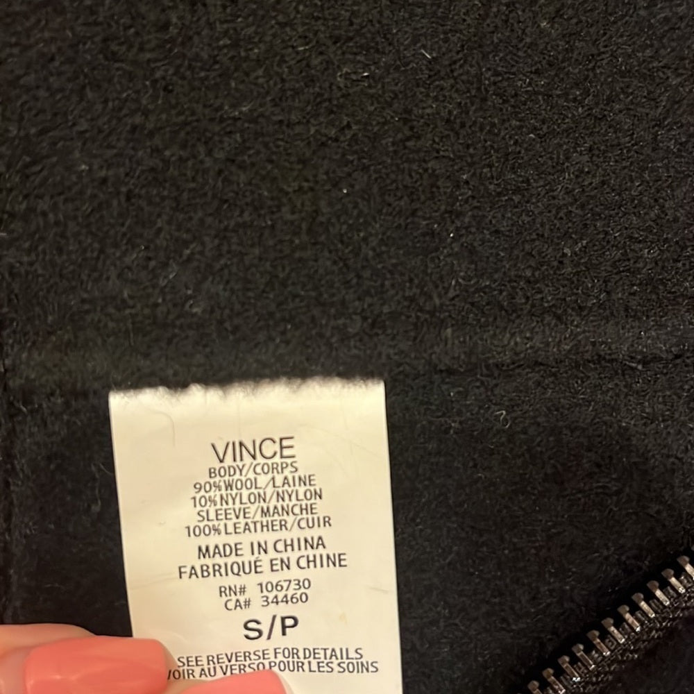 Vince Woman’s Wool and Leather Jacket Size S