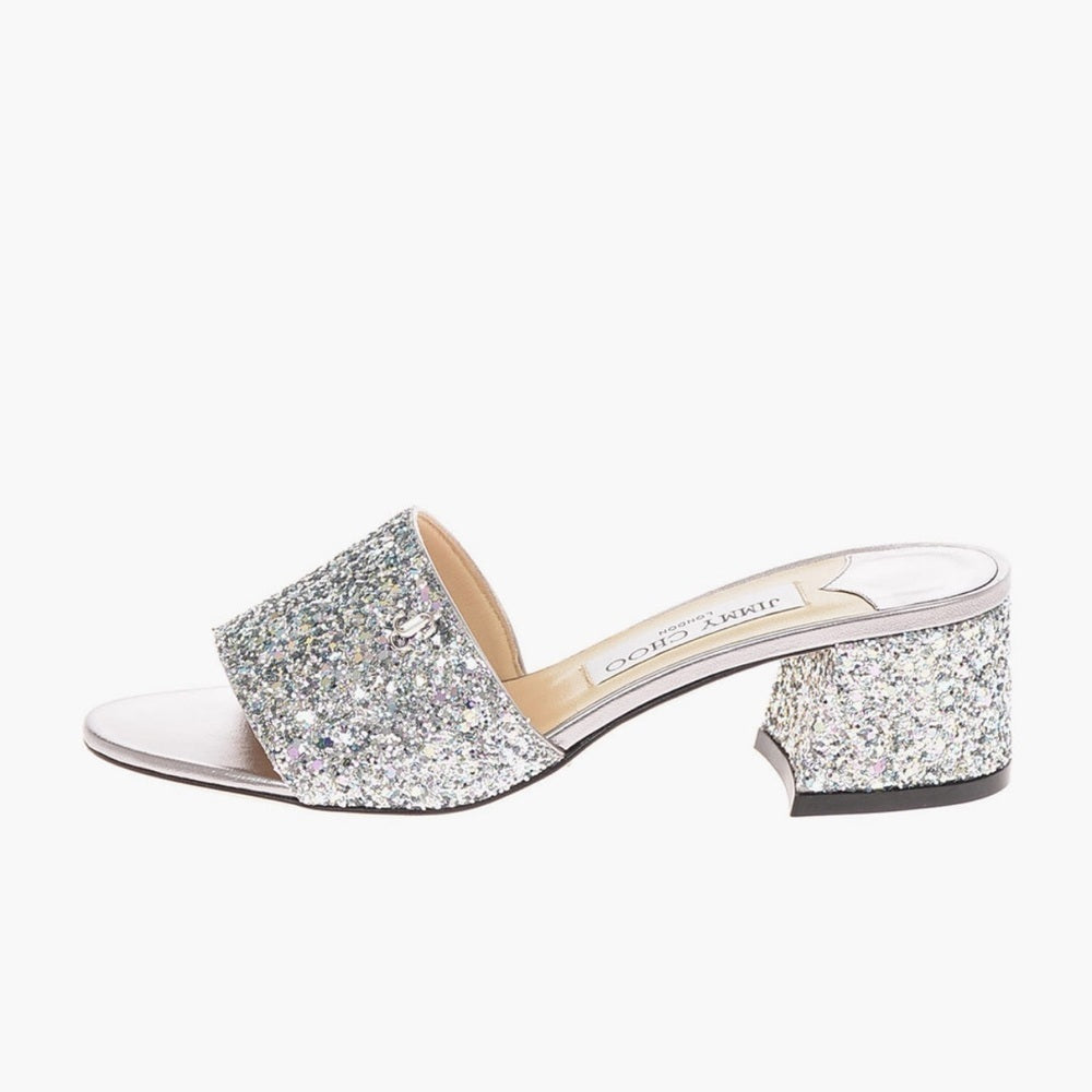 Jimmy Choo Women’s Sequined Minea 45 Slippers Size 37.5/7.5