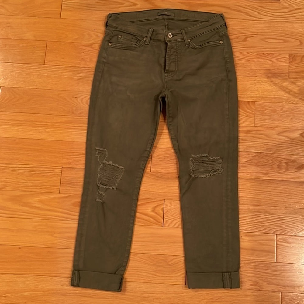 Women’s 7 For All Mankind Green Jeans Size 27