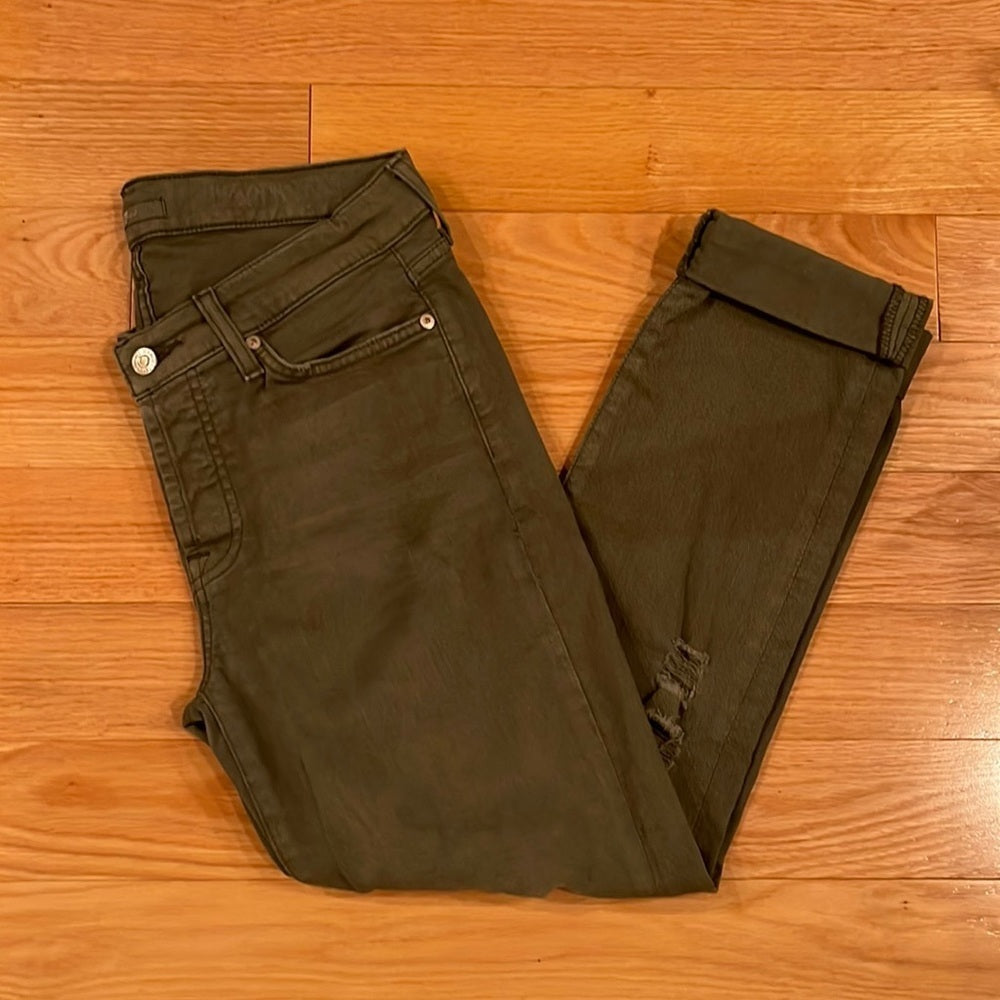 Women’s 7 For All Mankind Green Jeans Size 27