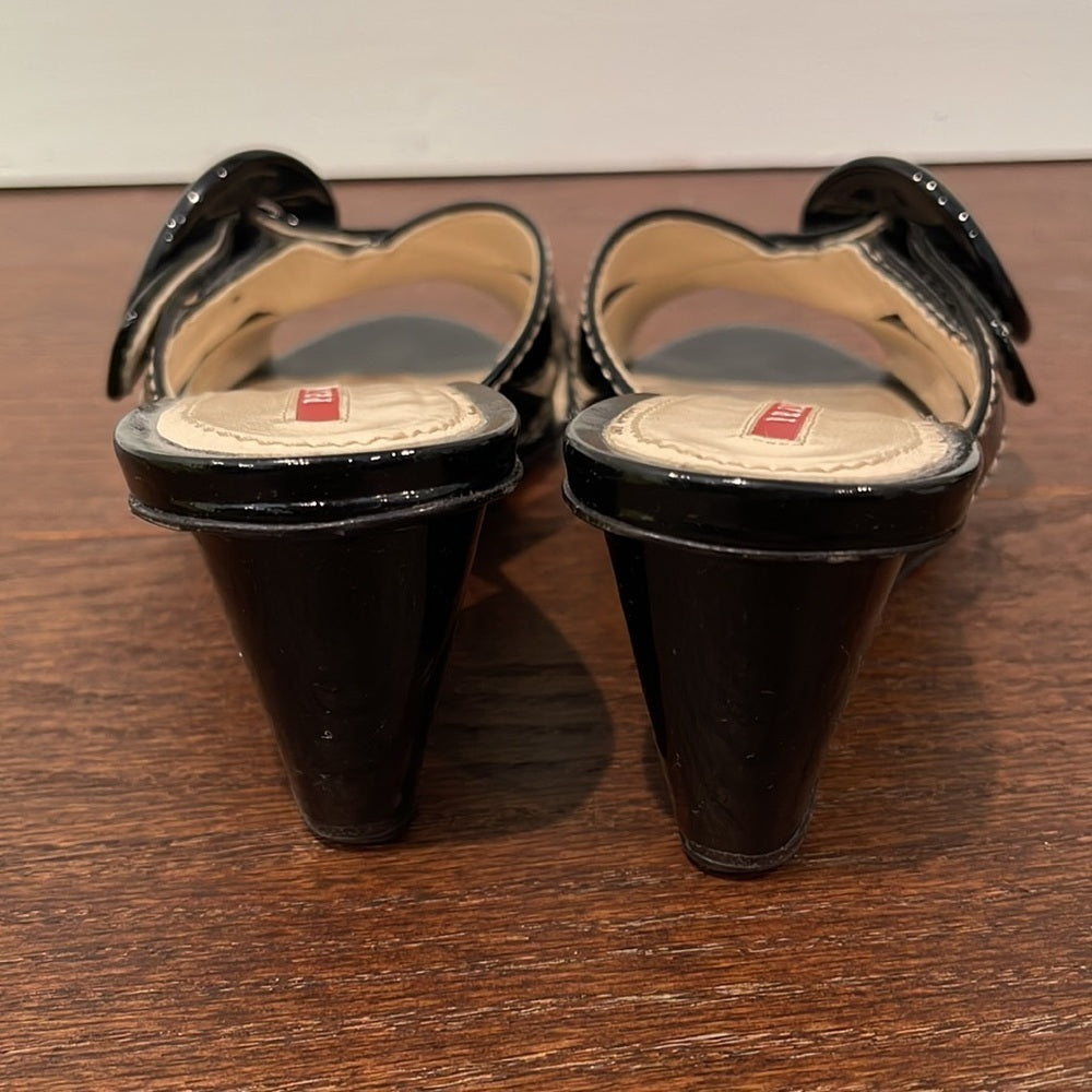 Prada Women’s Black Patent Leather Wedge Size 6