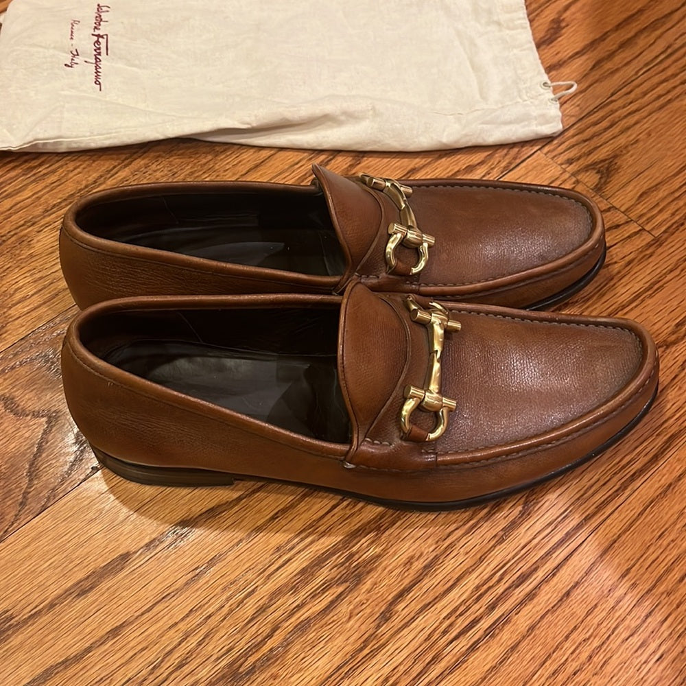 Salvatore Ferragamo Men’s Brown Loafers Size 12