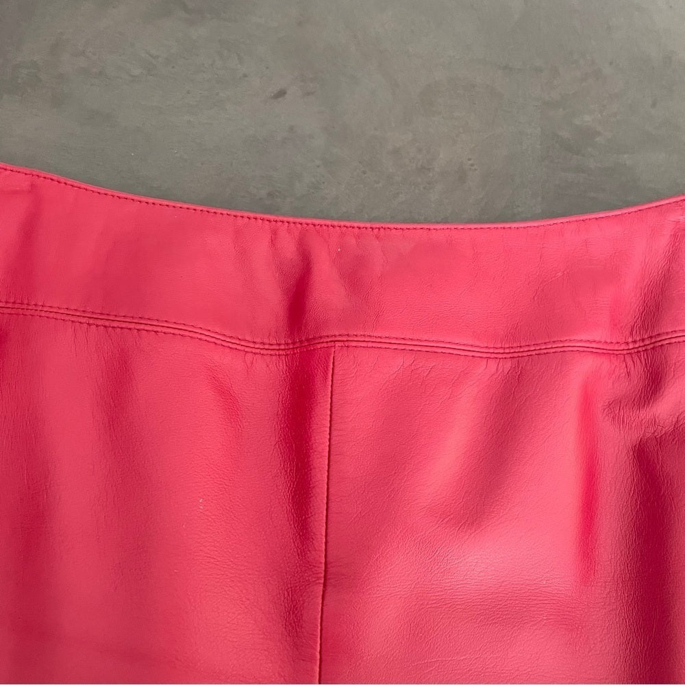 Lauren Ralph Lauren Red Leather Skirt Size 10