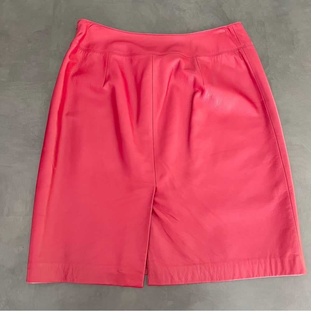 Lauren Ralph Lauren Red Leather Skirt Size 10