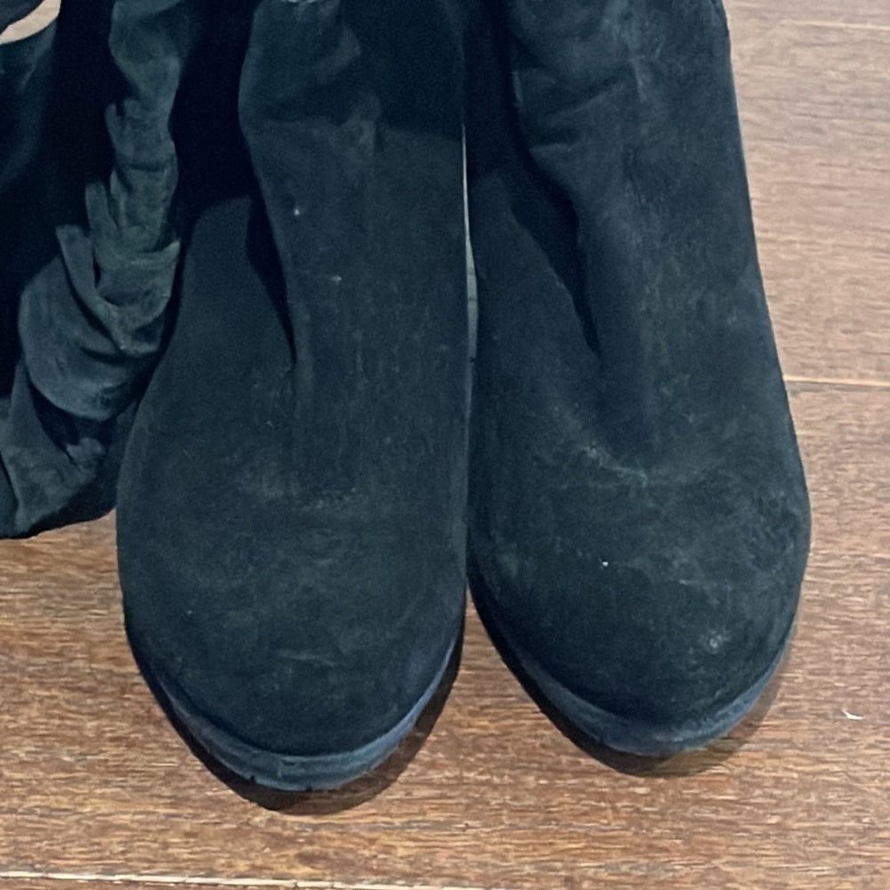 Prada Women’s Black Suede Slouch Pull on Boots Size 40/10