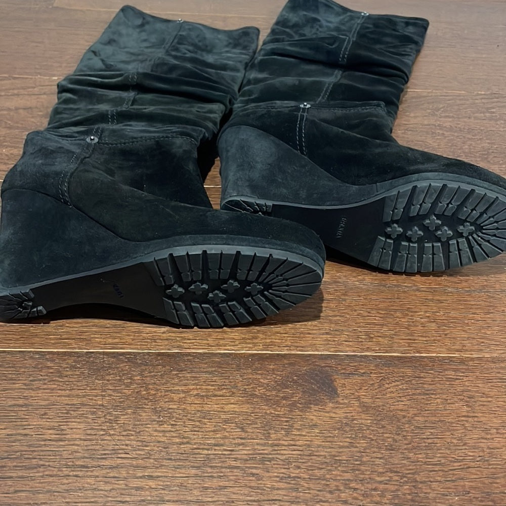 Prada Women’s Black Suede Slouch Pull on Boots Size 40/10