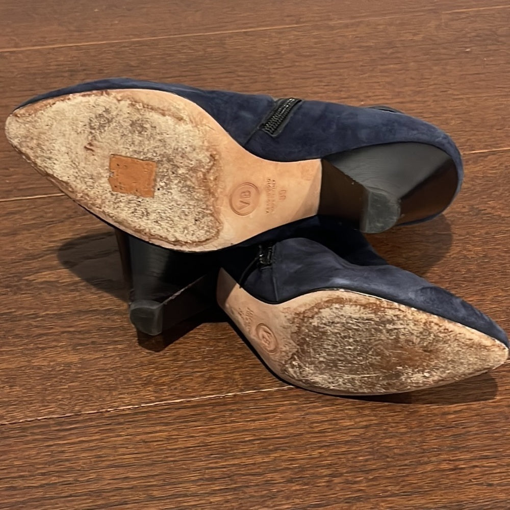 Veronica Beard Women’s Blue Suede and Black Leather Booties Size 39/9