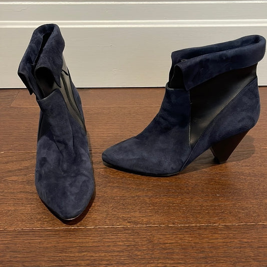 Veronica Beard Women’s Blue Suede and Black Leather Booties Size 39/9