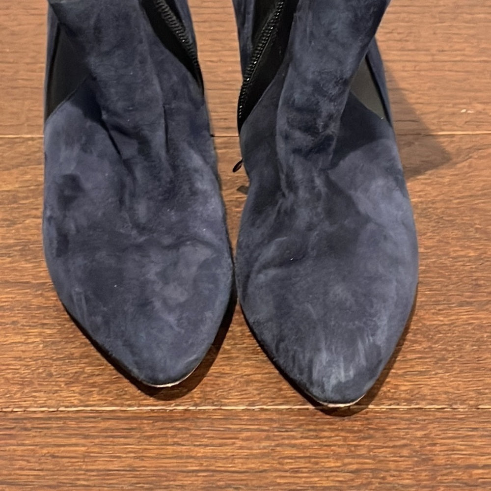 Veronica Beard Women’s Blue Suede and Black Leather Booties Size 39/9