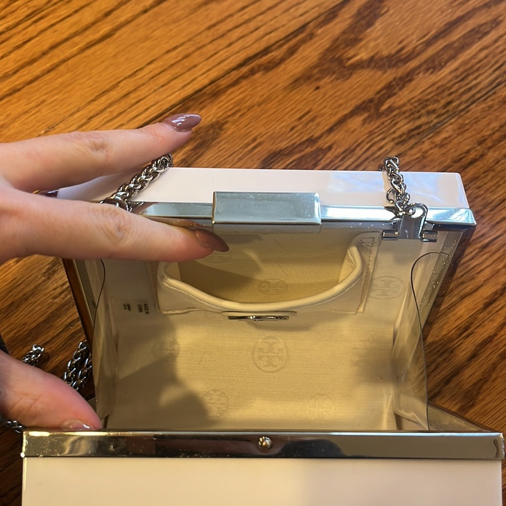 Tory Burch Woman’s White Acrylic Hand Bag