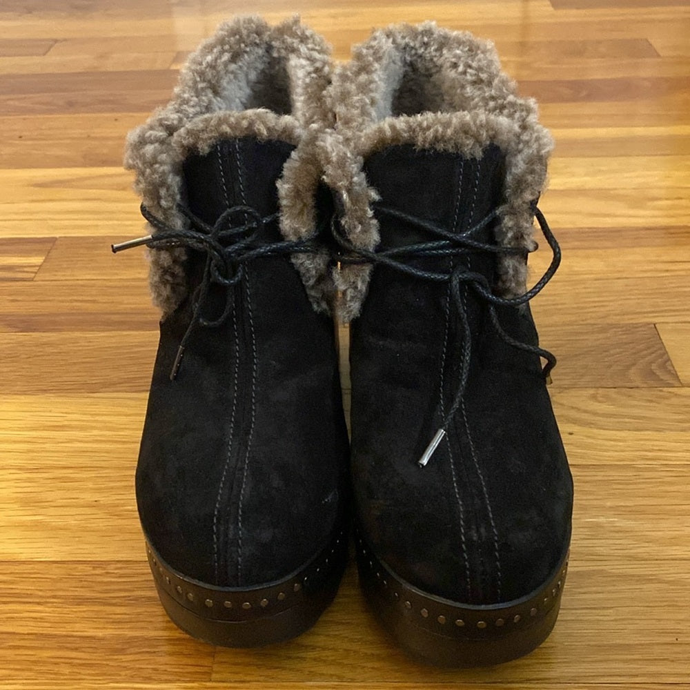Rag & Bone Women’s Black Suede Fur Lined Clogs Size 7