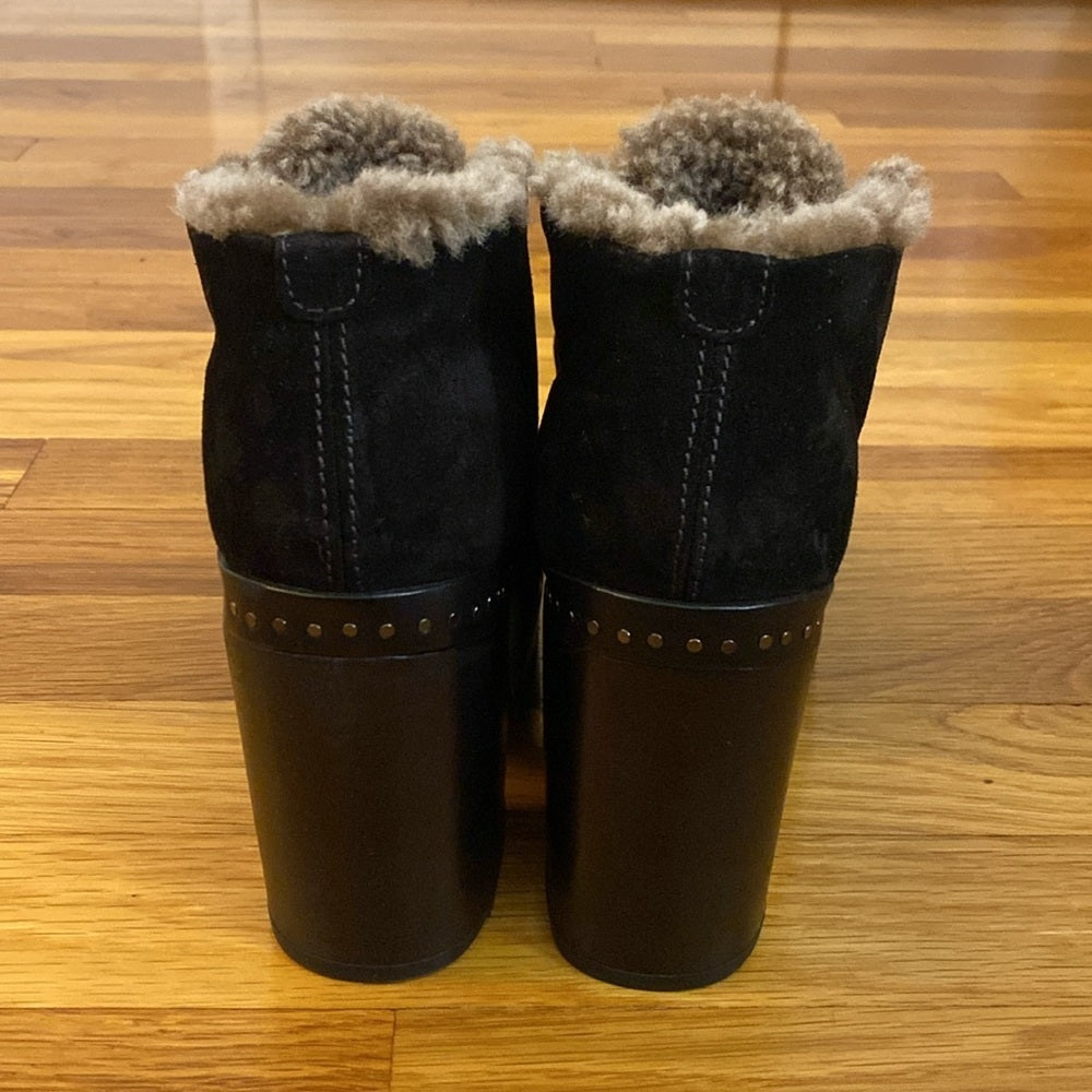 Rag & Bone Women’s Black Suede Fur Lined Clogs Size 7