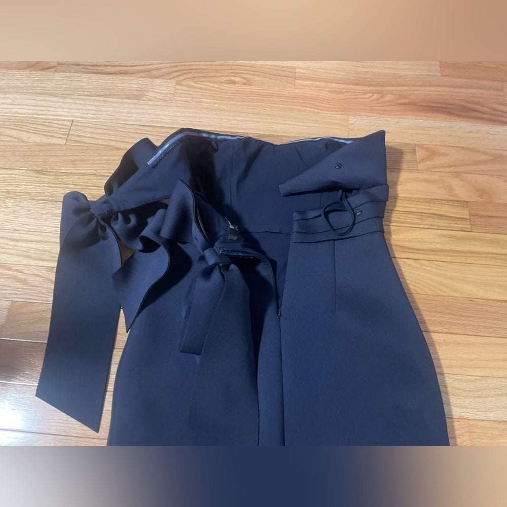 BADGLEY Mischka Navy Strapless Dress Size 0