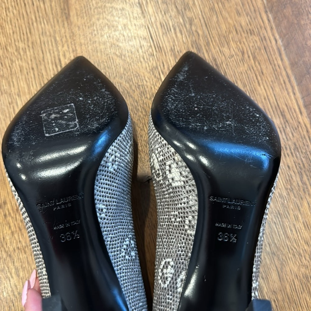 Saint Laurent Women’s Heels Grey and Black Size 36 1/2