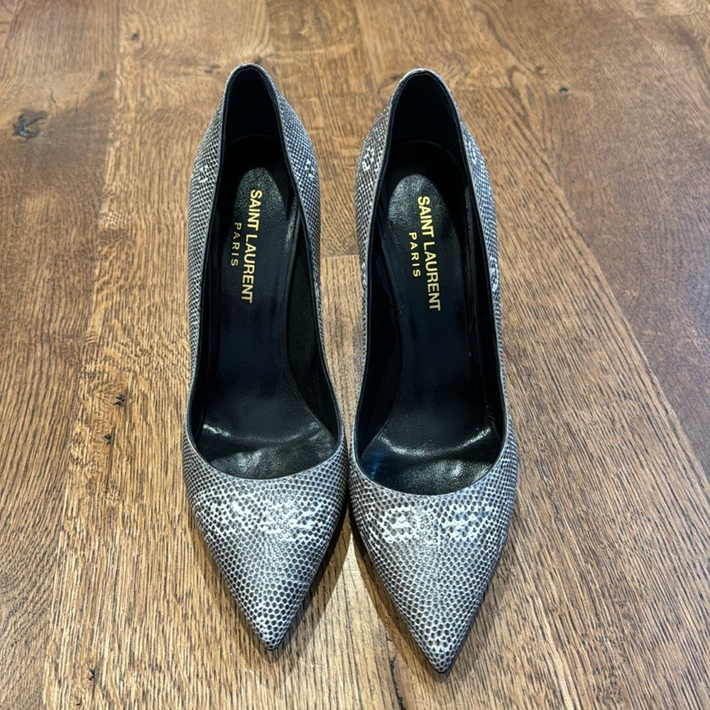 Saint Laurent Women’s Heels Grey and Black Size 36 1/2