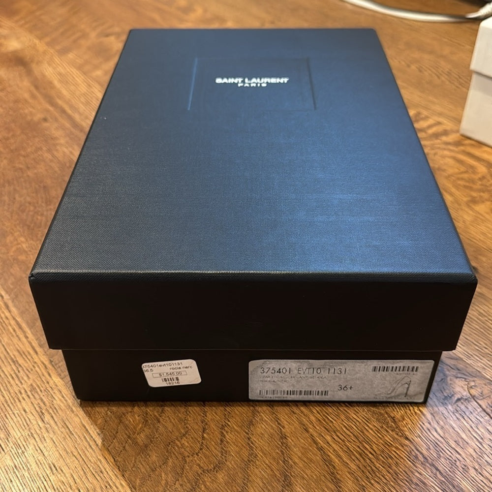 Saint Laurent Women’s Heels Grey and Black Size 36 1/2
