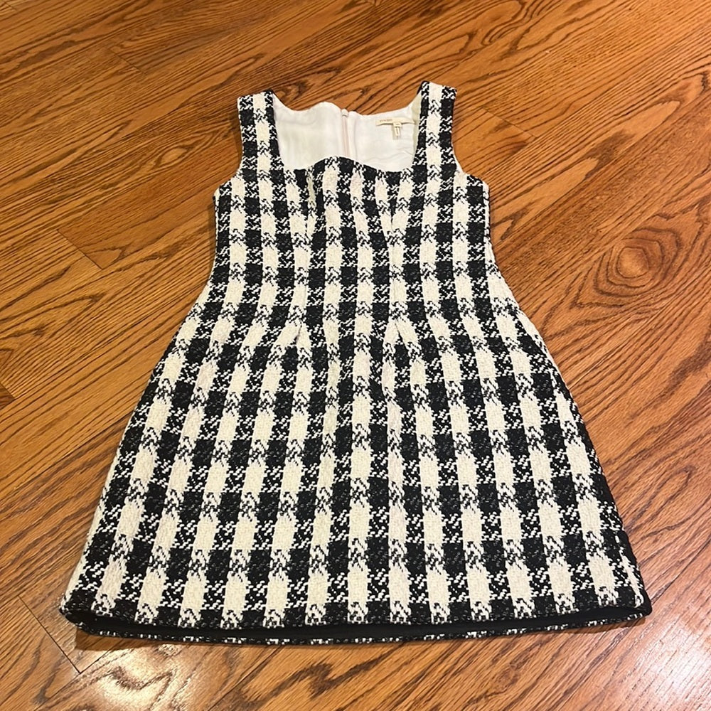 Maje Woman’s Black and White Square Neck Dress Size 36/4