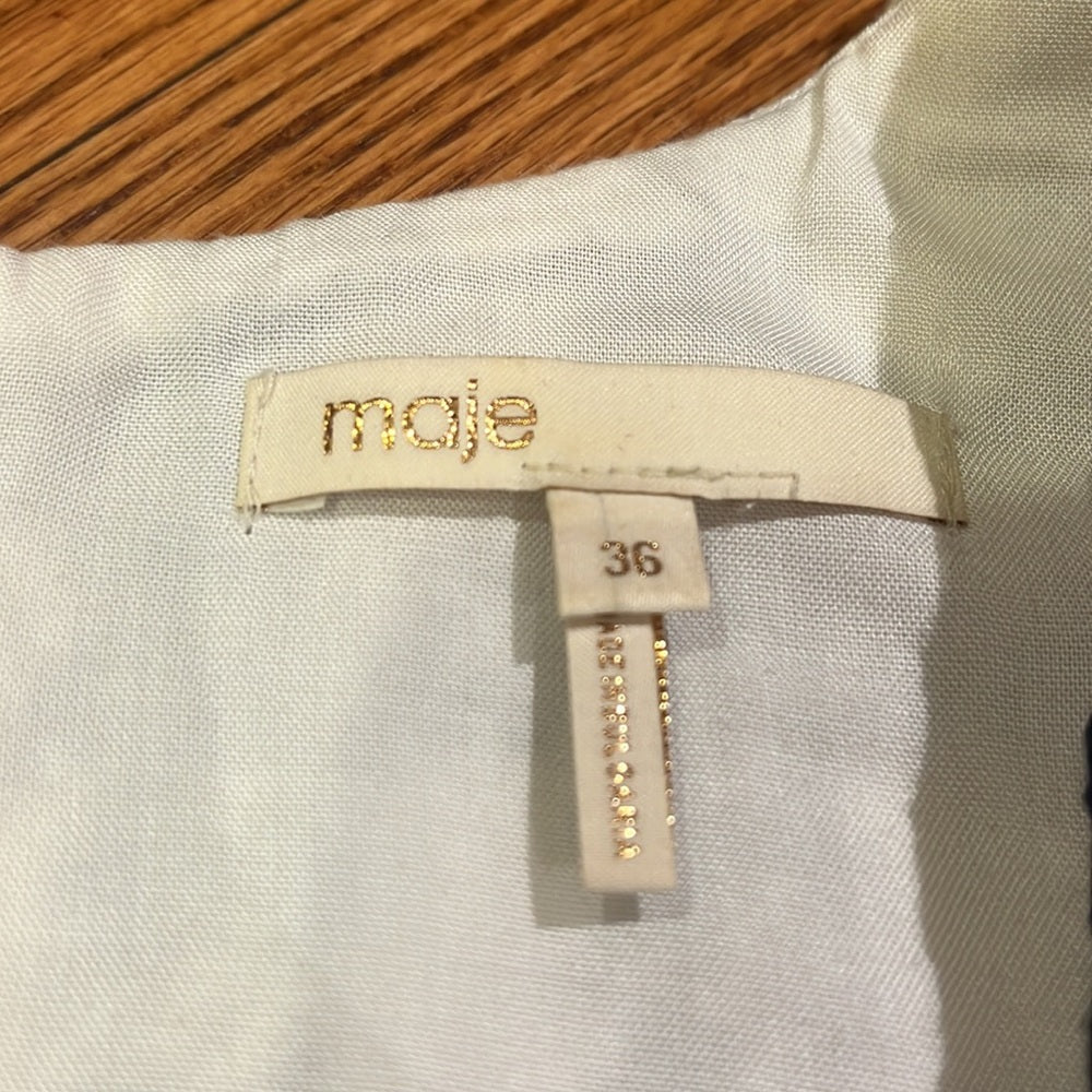 Maje Woman’s Black and White Square Neck Dress Size 36/4