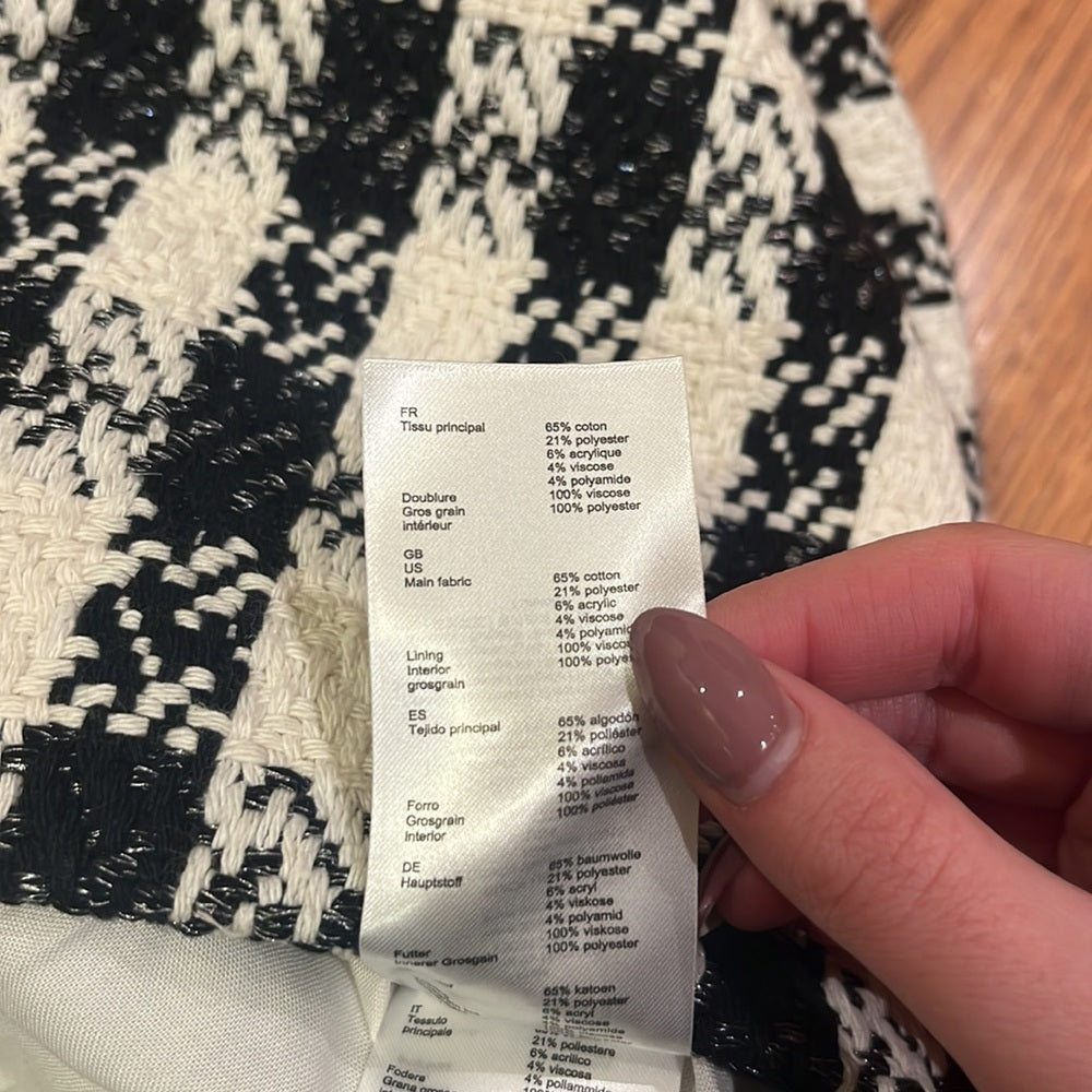 Maje Woman’s Black and White Square Neck Dress Size 36/4